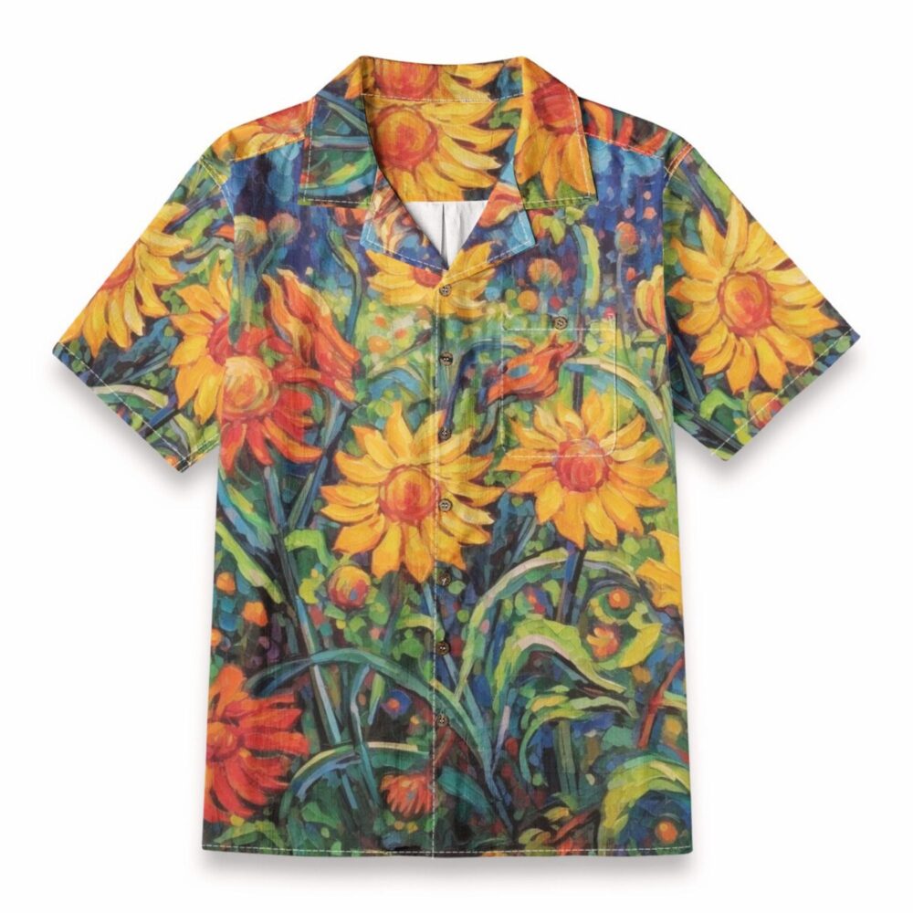 Sunflower Garden Art Print – Summer Botanical Pattern Hawaiian Shirt