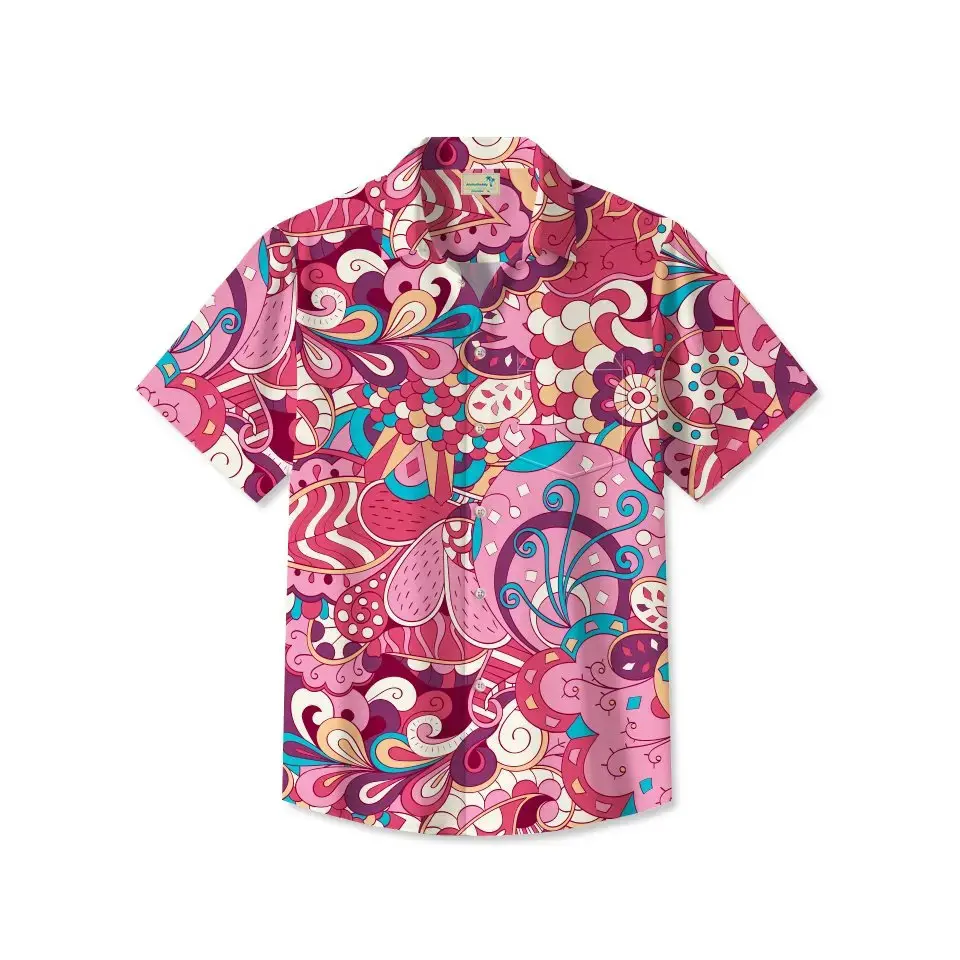 60s Retro Musical Hippie Floral Hawaiian Shirt BGR2765272 - Boogor