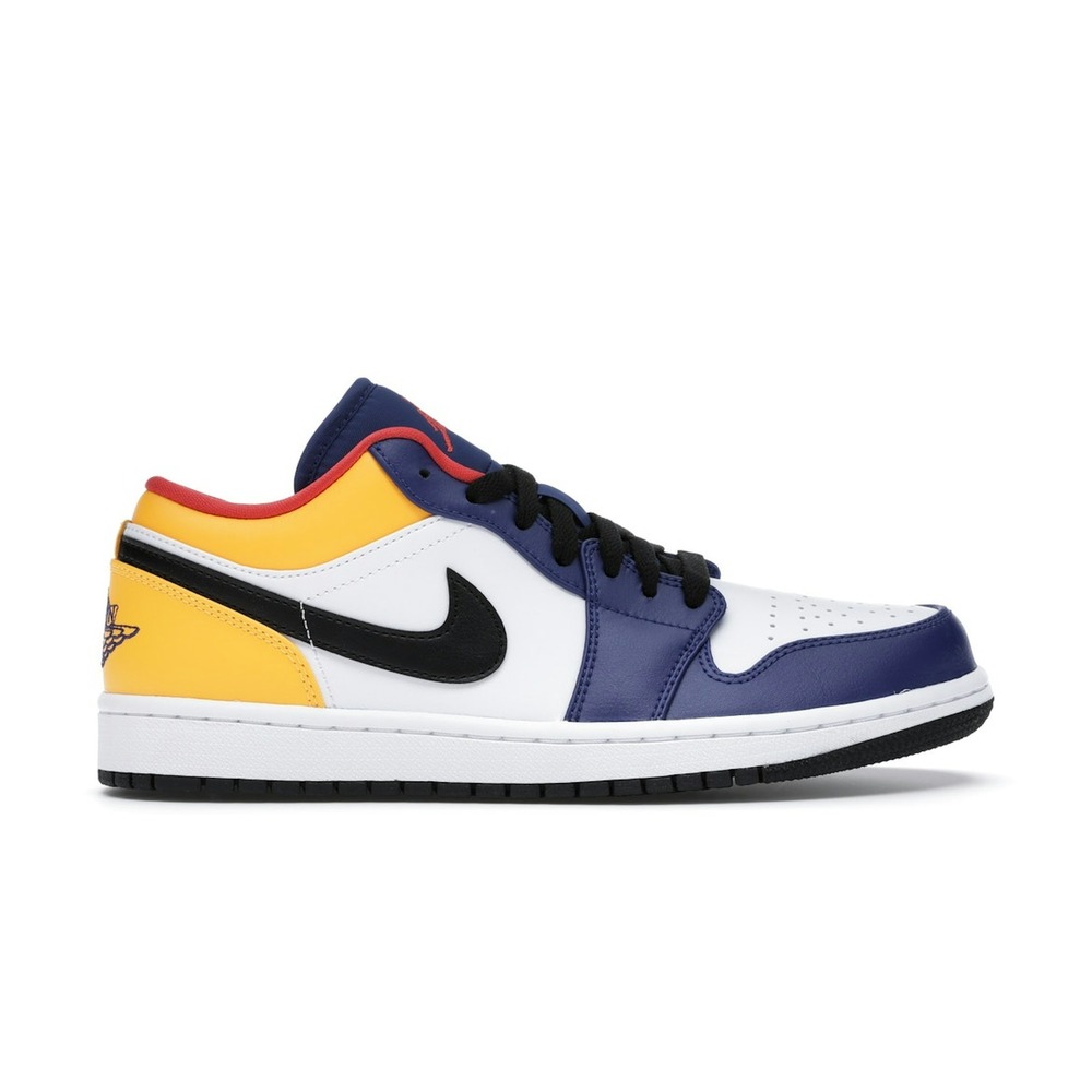 Air Jordan 1 Low White-Royal Blue-Yellow 553558-123