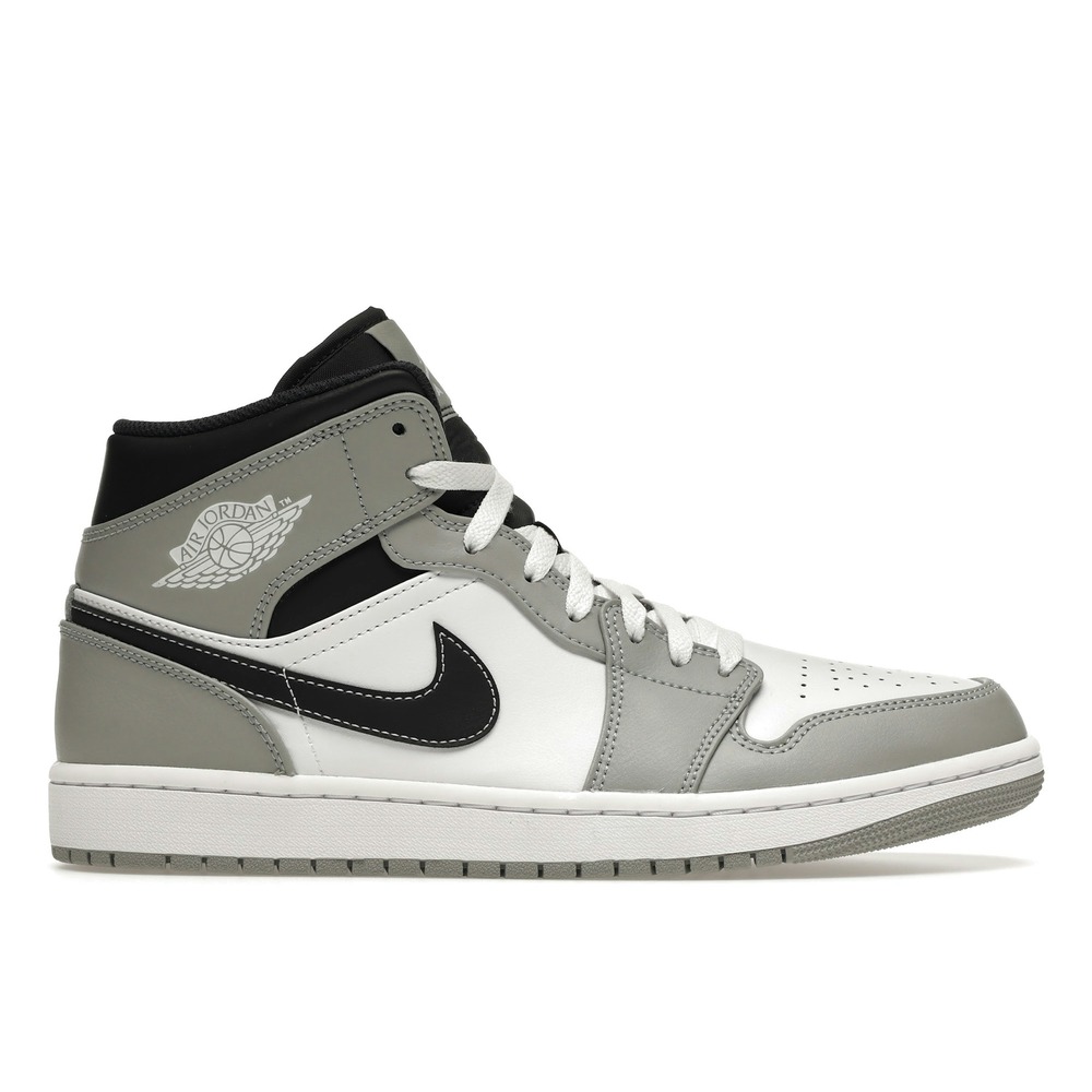 Air Jordan 1 Mid Light Smoke Grey-White-Black 554724-078