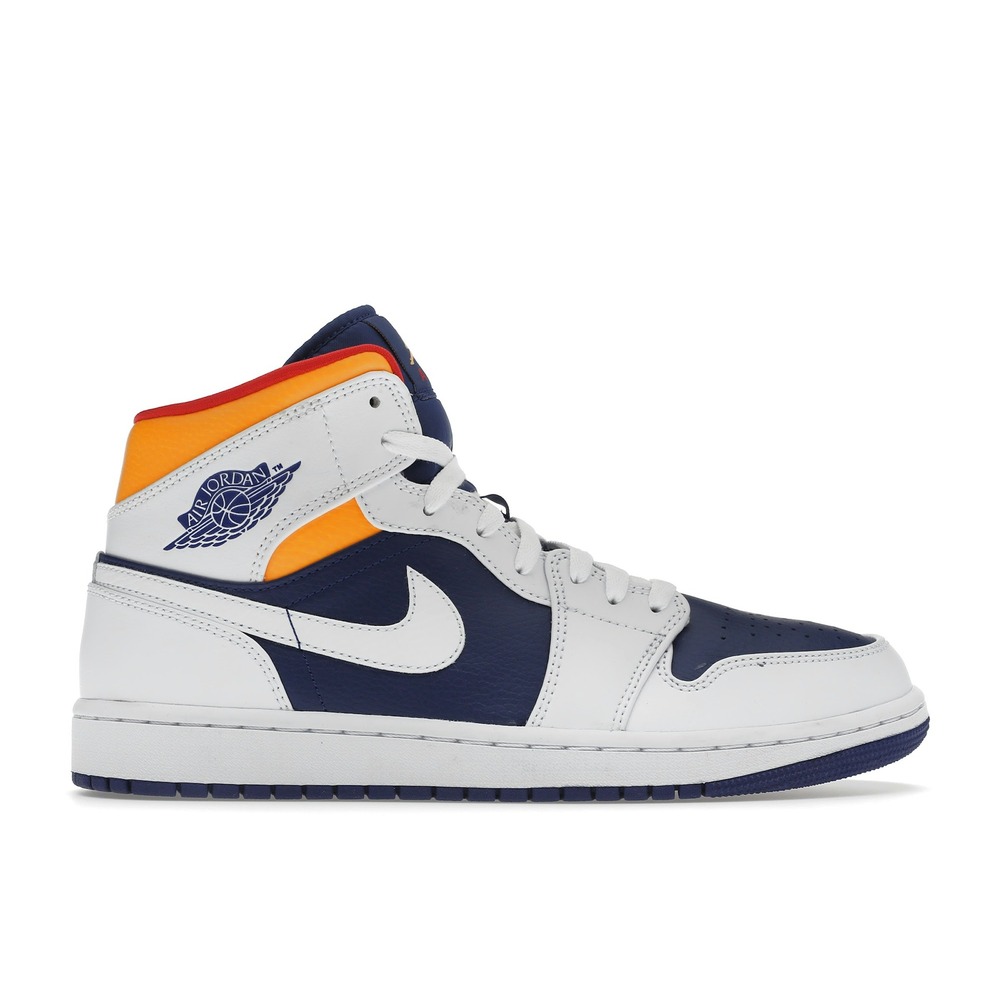 Air Jordan 1 Mid White-Deep Royal Blue-Laser Orange 554724-131