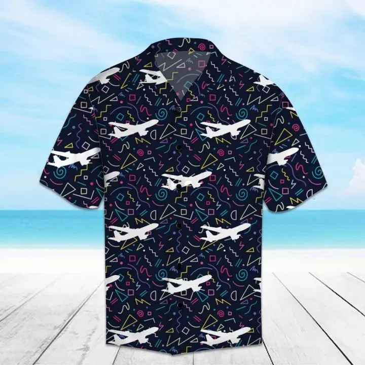 Amazing Airplane Hawaiian Shirt Summer Button Up BGR2765482 - Boogor