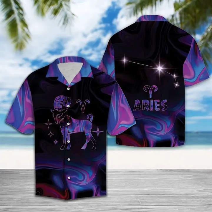Amazing Aries Horoscope Hawaiian Shirt Summer Button Up BGR2765479 - Boogor
