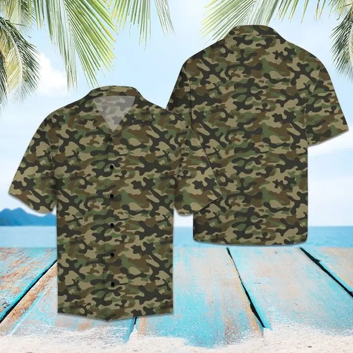 Amazing Camouflage Hawaiian Shirt Summer Button Up BGR2765492 - Boogor