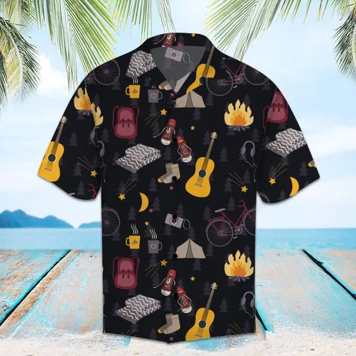 Amazing Camping Hawaiian Shirt Summer Button Up BGR2765488 - Boogor