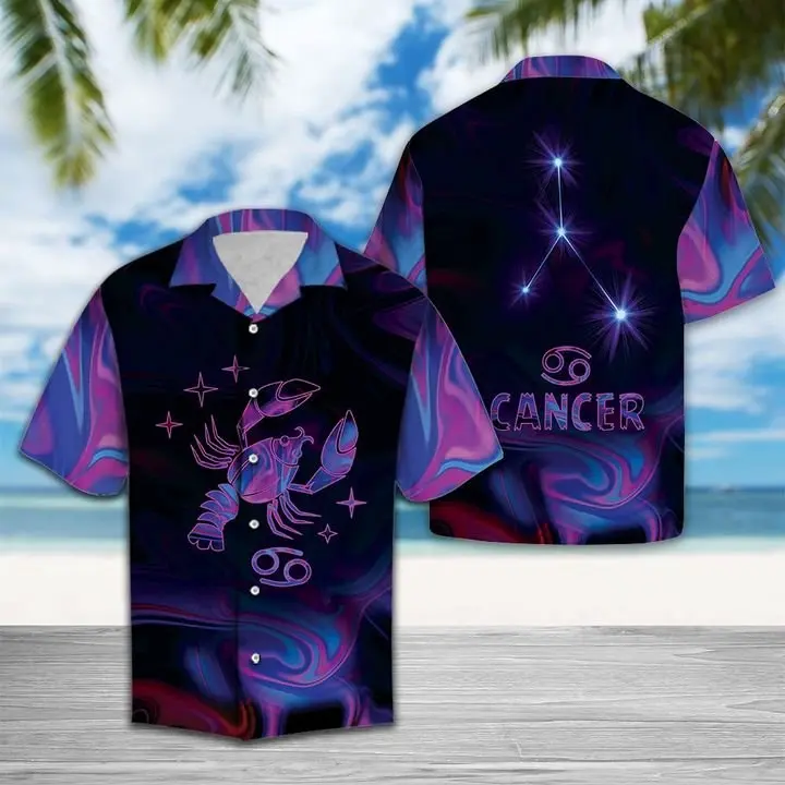 Amazing Cancer Horoscope Hawaiian Shirt Summer Button Up BGR2765423 - Boogor