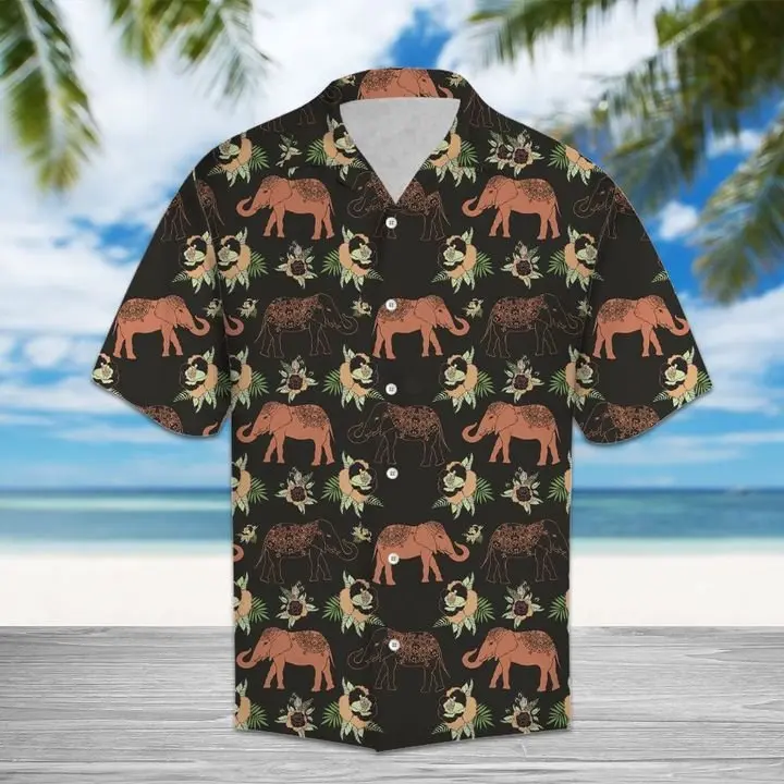 Amazing Elephant Hawaiian Shirt Summer Button Up BGR2765516 - Boogor