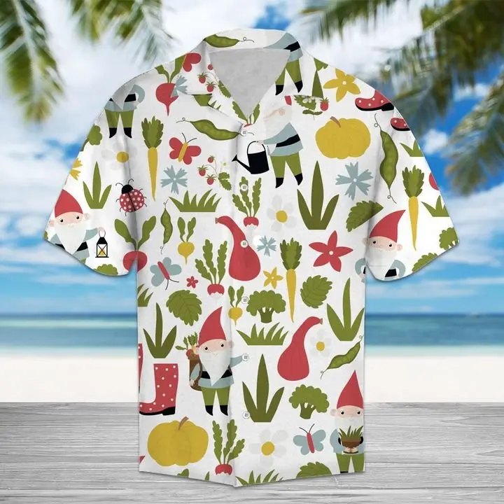 Amazing Garden Gnome And Vegetables Hawaiian Shirt Summer Button Up BGR2765458 - Boogor