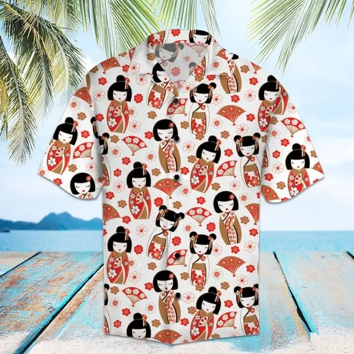 Amazing Geisha Hawaiian Shirt Summer Button Up BGR2765456 - Boogor