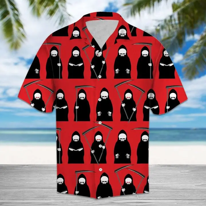 Amazing Grim Reaper Hawaiian Shirt Summer Button Up BGR2765454 - Boogor