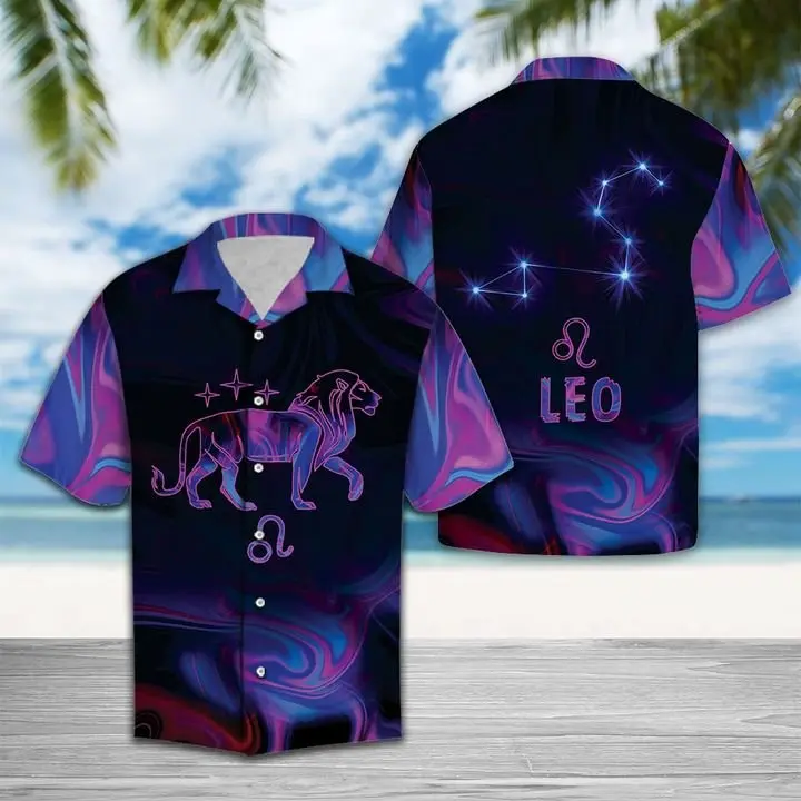 Amazing Leo Horoscope Hawaiian Shirt Summer Button Up BGR2765548 - Boogor
