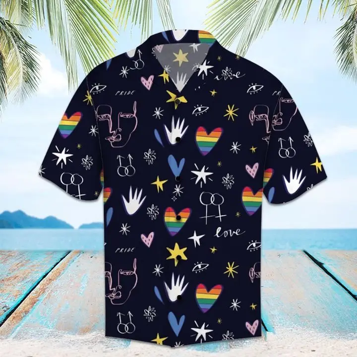 Amazing Lgbt Hawaiian Shirt Summer Button Up BGR2765546 - Boogor