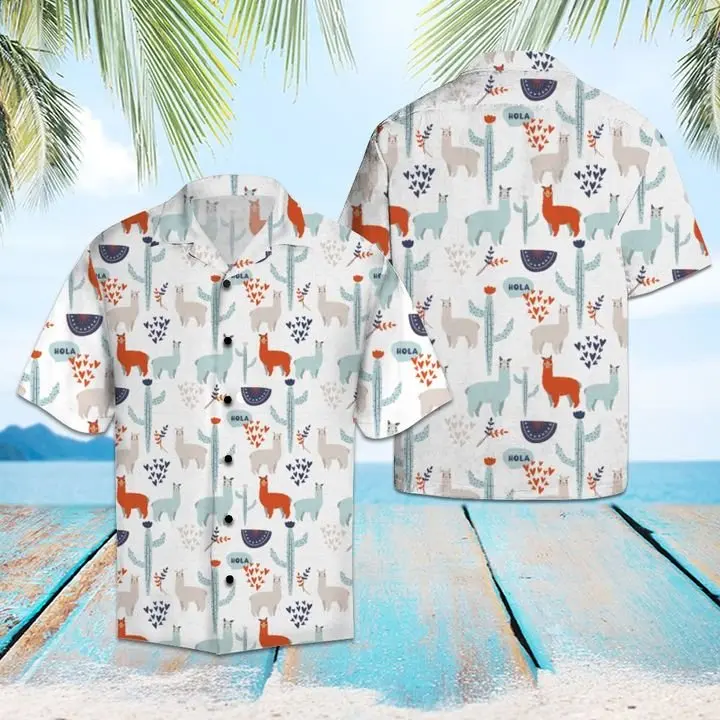 Amazing Llama Hawaiian Shirt Summer Button Up BGR2765431 - Boogor