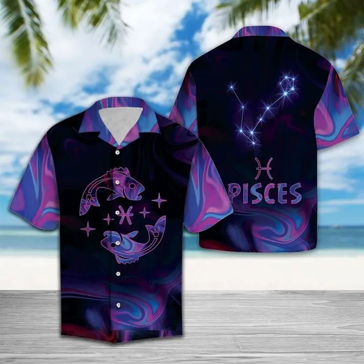 Amazing Pisces Horoscope Hawaiian Shirt Summer Button Up BGR2765406 - Boogor