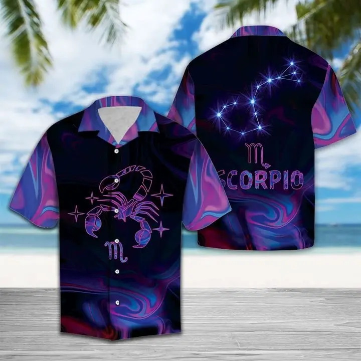 Amazing Scorpio Horoscope Hawaiian Shirt Summer Button Up BGR2765504 - Boogor