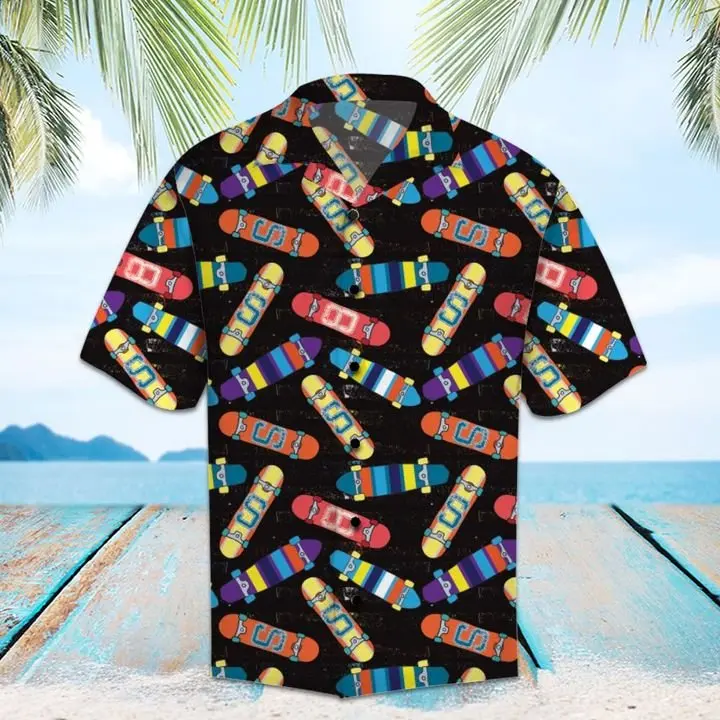Amazing Skateboard Hawaiian Shirt Summer Button Up BGR2765396 - Boogor