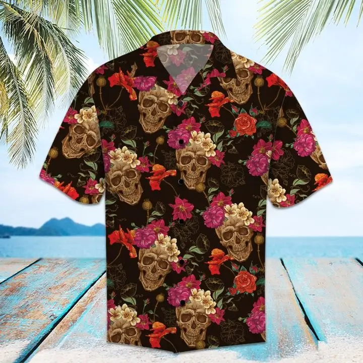 Amazing Skull Hawaiian Shirt Summer Button Up BGR2765395 - Boogor