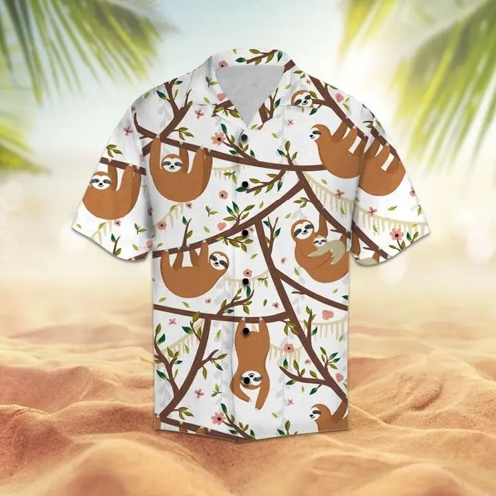 Amazing Sloth Hawaiian Shirt Summer Button Up BGR2765392 - Boogor