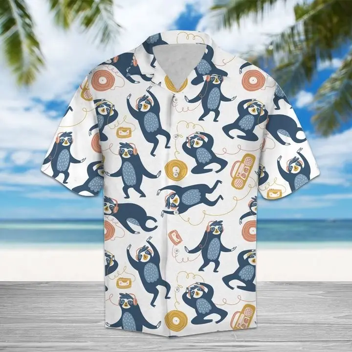 Amazing Sloths Hawaiian Shirt Summer Button Up BGR2765390 - Boogor