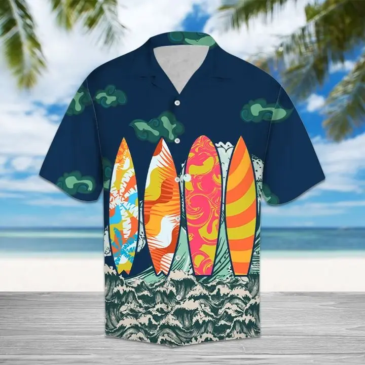 Amazing Surfboard Hawaiian Shirt Summer Button Up BGR2765440 - Boogor