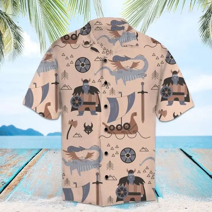 Amazing Viking Hawaiian Shirt Summer Button Up BGR2765563 - Boogor