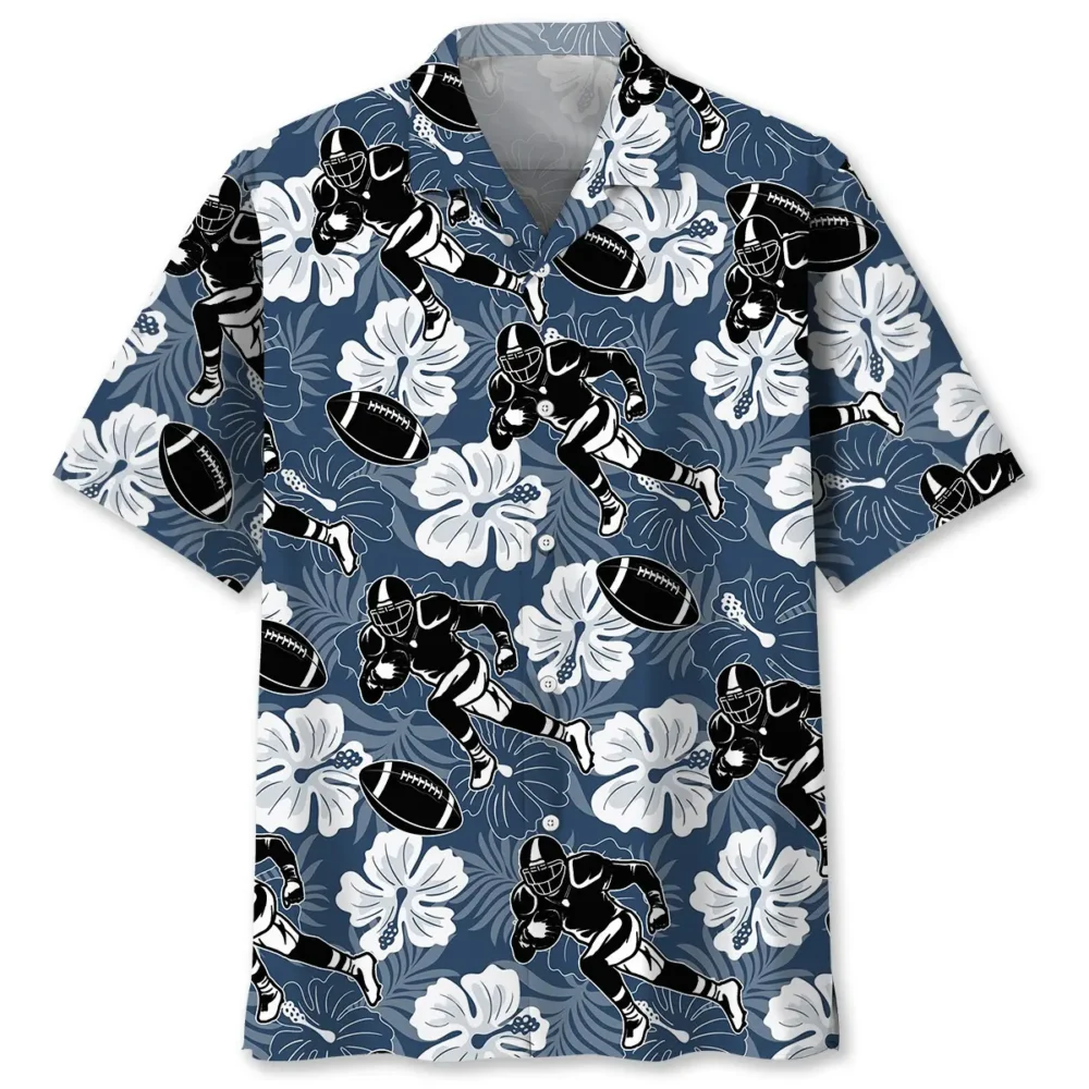 American Football Hibiscus Hawaiian Shirt BGR2764989 - Boogor