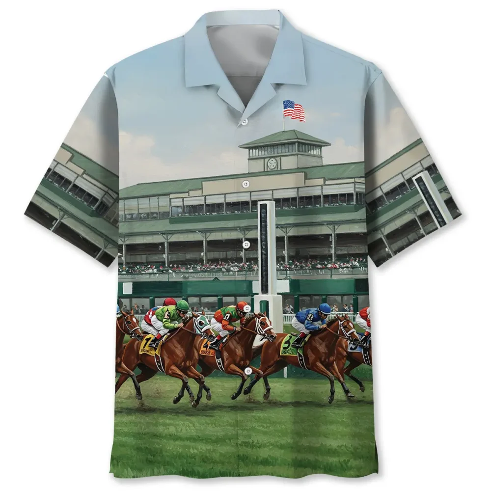 Antique Horse Racing Hawaiian Shirt BGR2764964 - Boogor