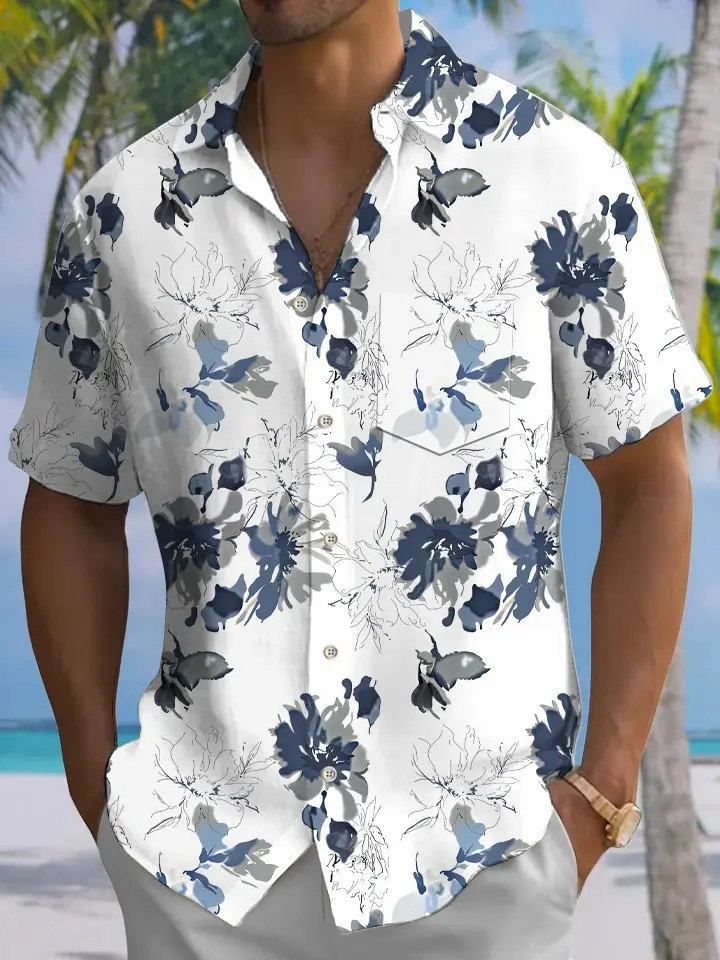 Aohadaddy Summer Plants Flowers Tropical Beach Casual Vacation Hawaiian Shirt BGR2765193 - Boogor