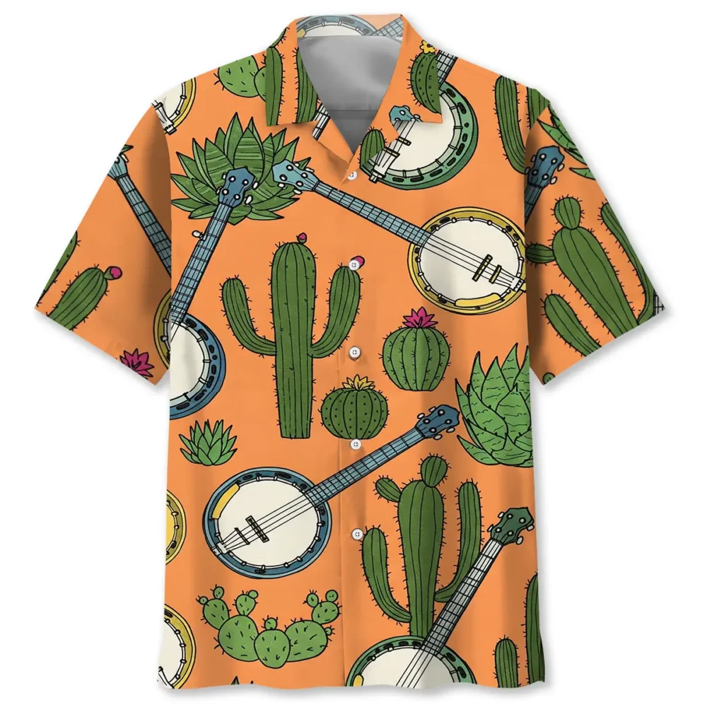 Banjo Cactus Pattern Hawaiian Shirt BGR2764959 - Boogor