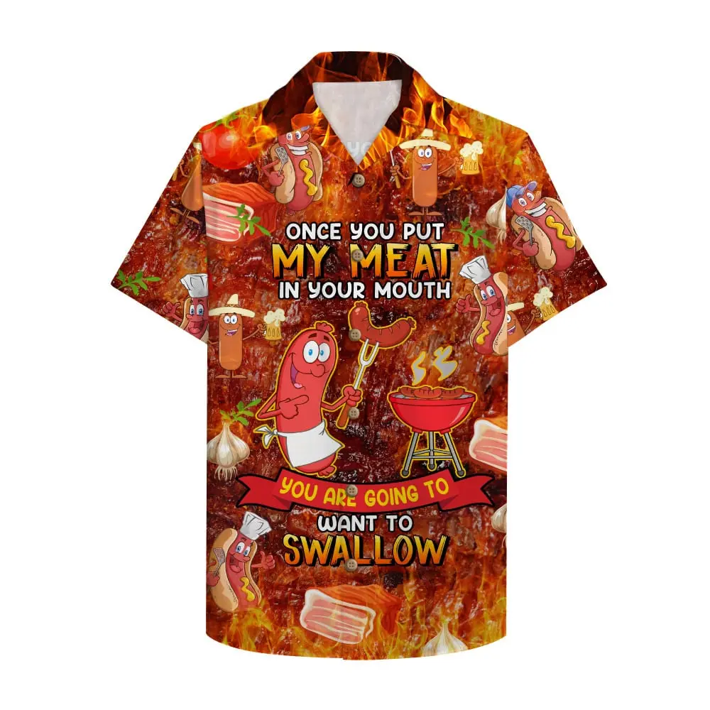 Bbq Unisex Hawaiian Shirt Aloha Shirt Once You Put My Meat In Your Mouth BGR2765660 - Boogor