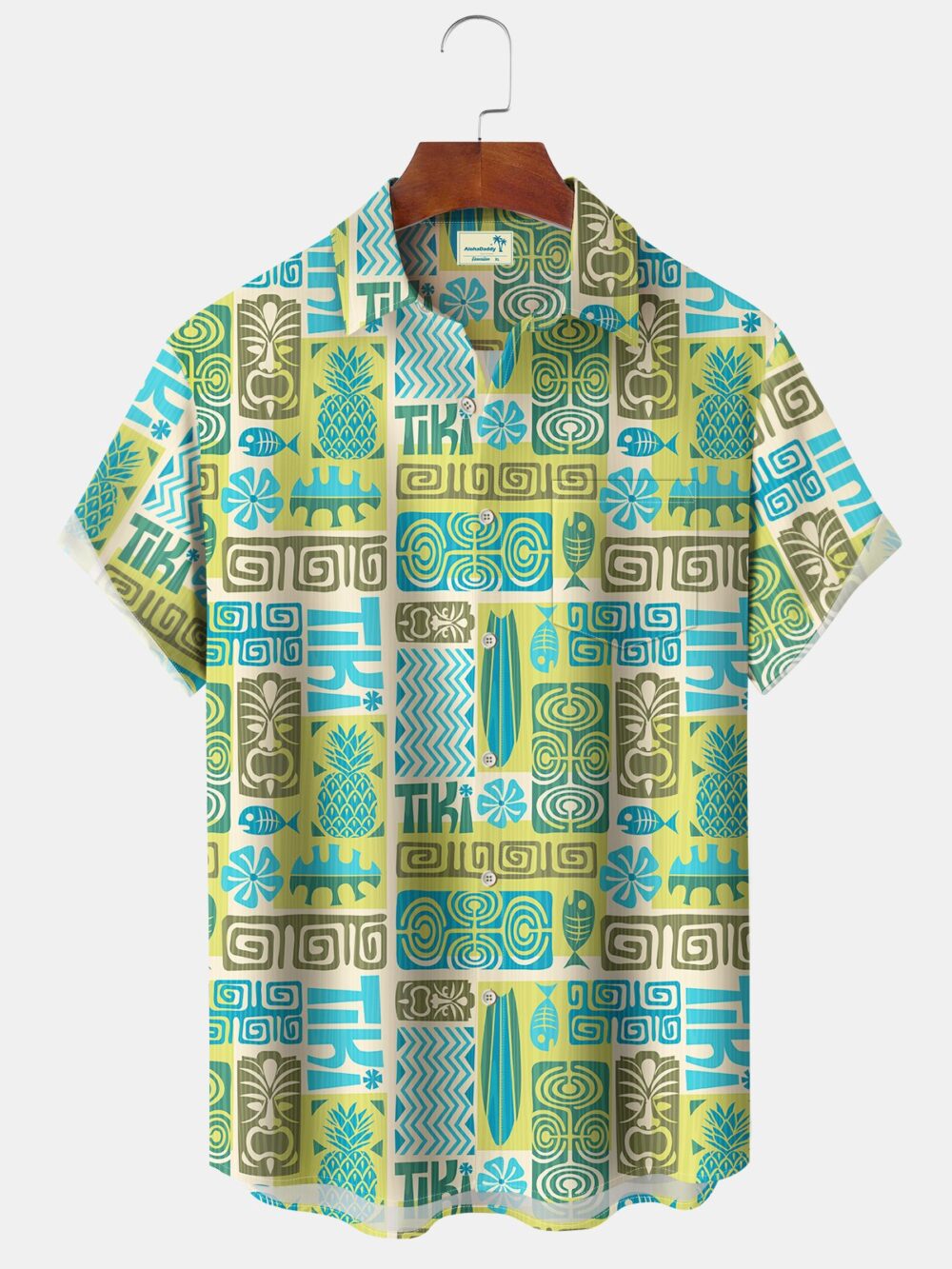 Beach Hawaii Vintage Tiki Coconut Tree Vacation Aloha Hawaiian Shirt BGR2765341 - Boogor