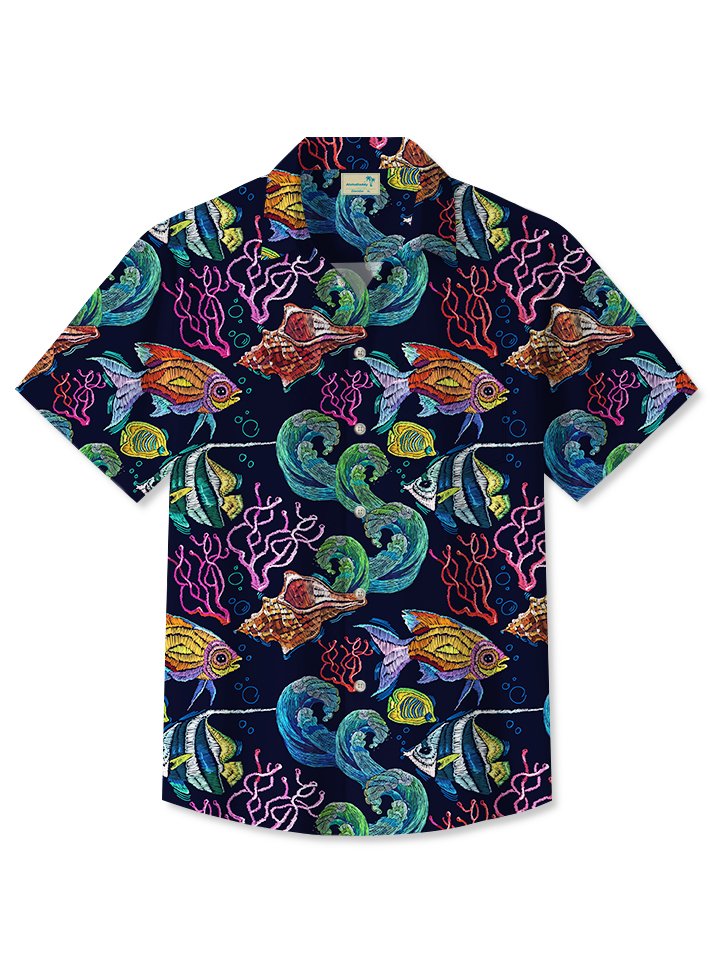 Beach Sea Life Tropical Fish Aquatic Plants Hawaiian Aloha Hawaiian Shirt BGR2765037 - Boogor
