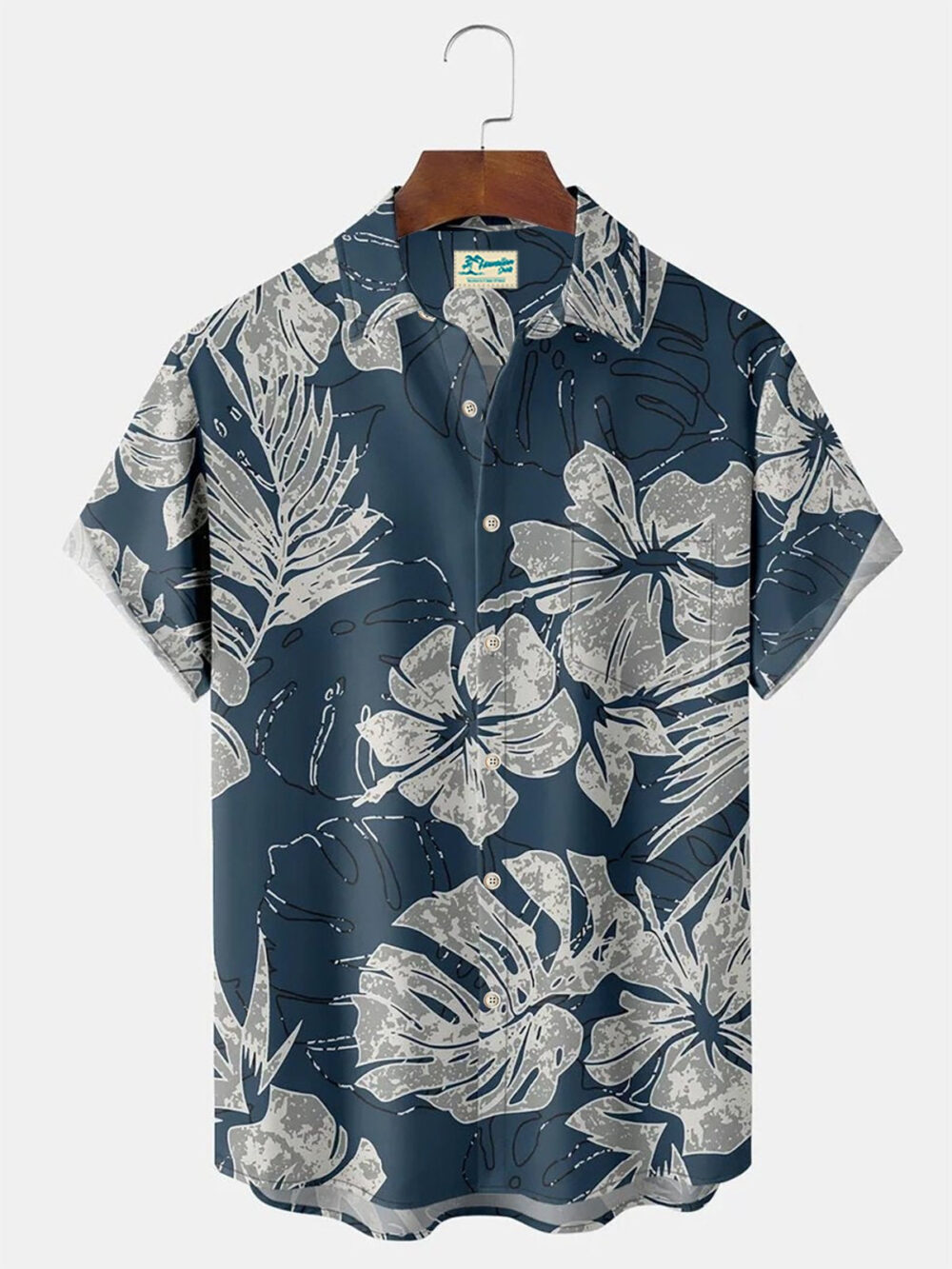Beach Vacation Men's Hawaiian Shirts Tropical Leaves Stretch Big Size Vintage Casual Aloha Button Down Shirts BGR2765381 - Boogor