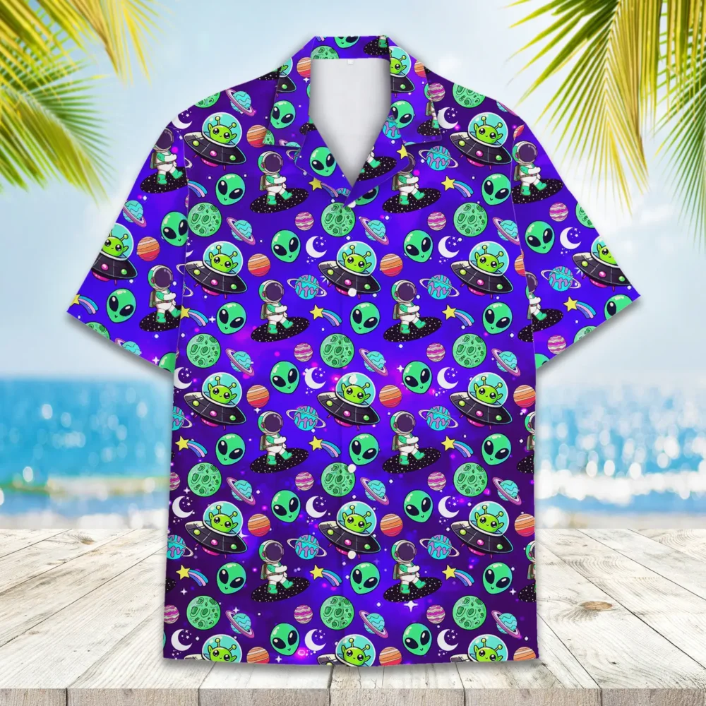 Galaxy Alien Unisex Hawaiian Shirt Aloha Shirt BGR2765700 - Boogor