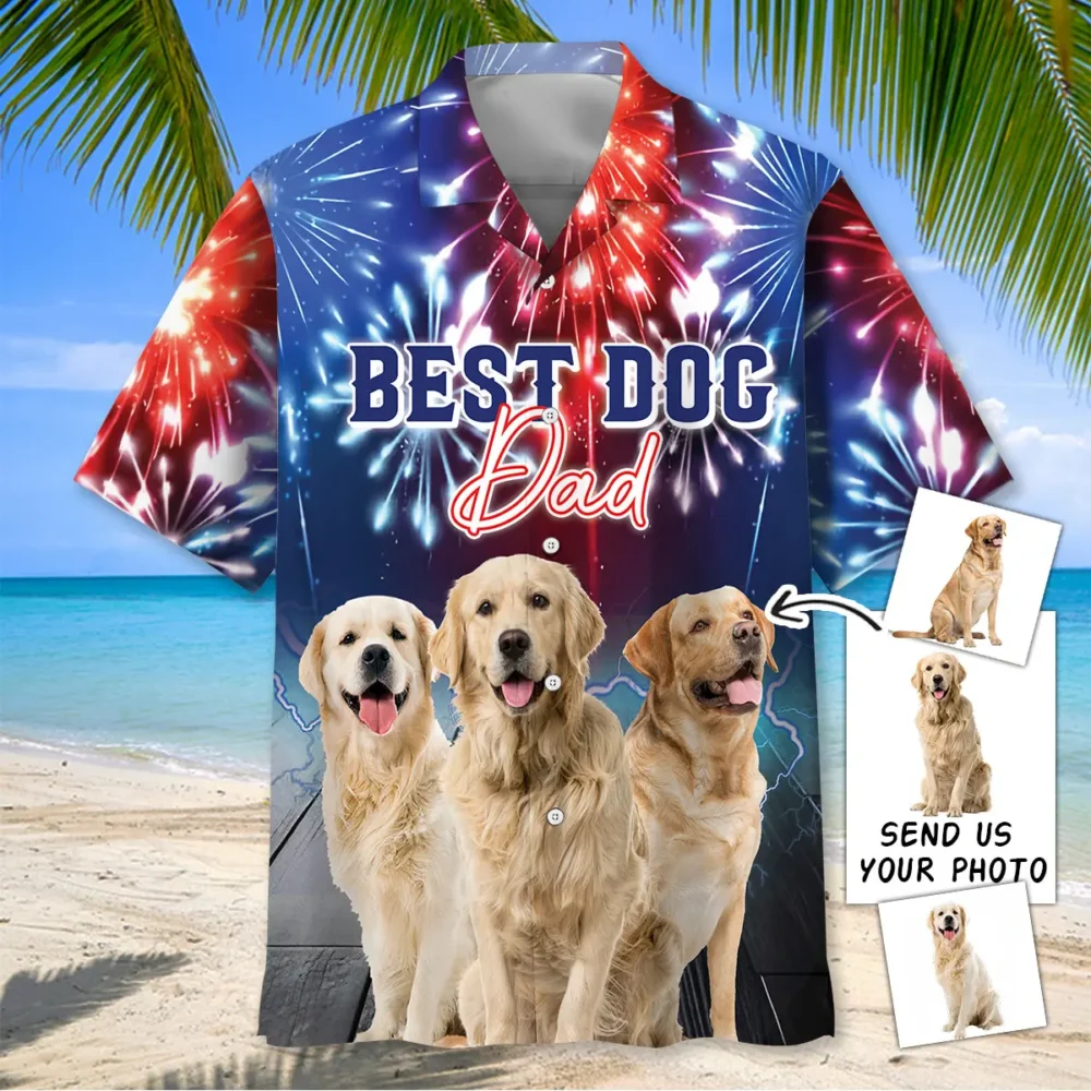 Best Dog Dad Custom Photo Hawaiian Shirt BGR2764969 - Boogor