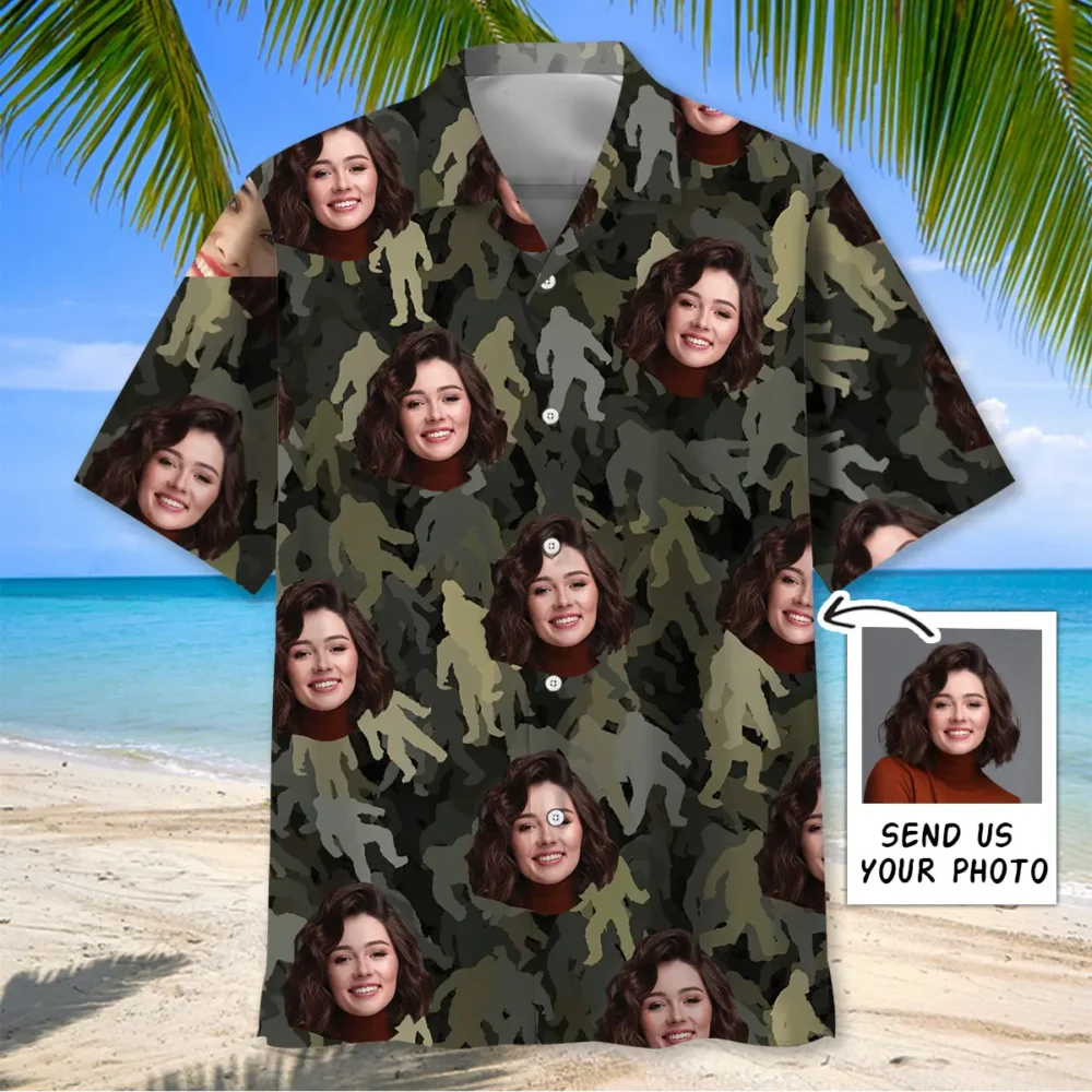 Bigfoot Hawaiian Shirt Custom Photo Girl Friend Face BGR2764861 - Boogor