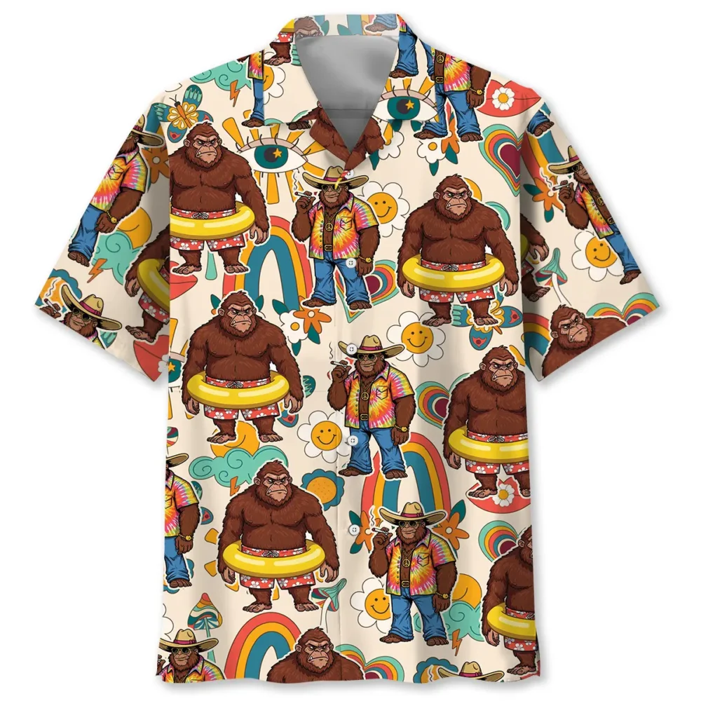 Bigfoot Hippie Soul Hawaiian Shirt BGR2764965 - Boogor