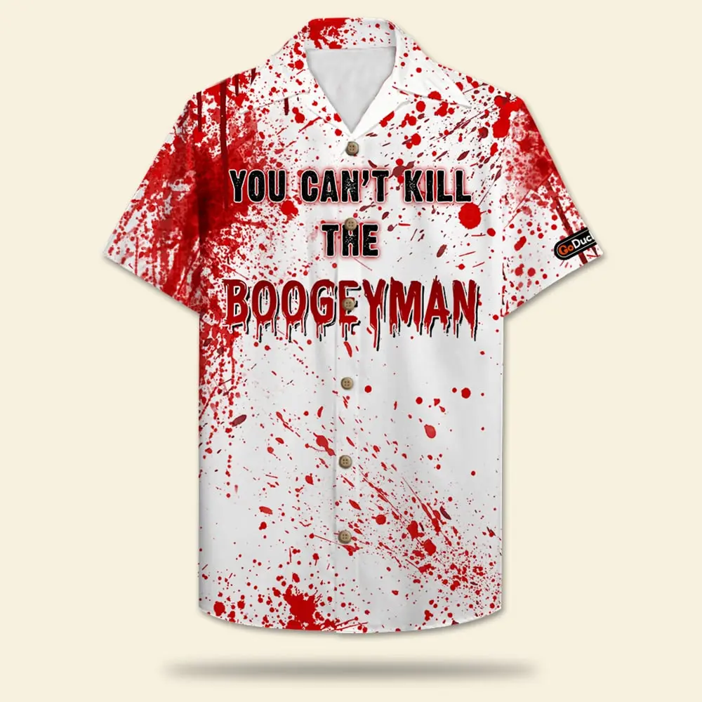 Blood Splatter Unisex Hawaiian Shirt Aloha Shirt Summer Vibe You Can't Kill The Boogeyman BGR2765613 - Boogor