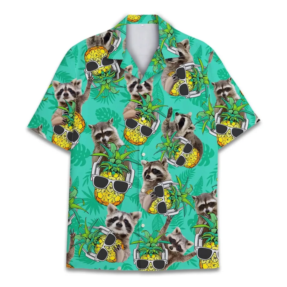 Tropical Raccoon Unisex Hawaiian Shirt Aloha Shirt BGR2765676 - Boogor