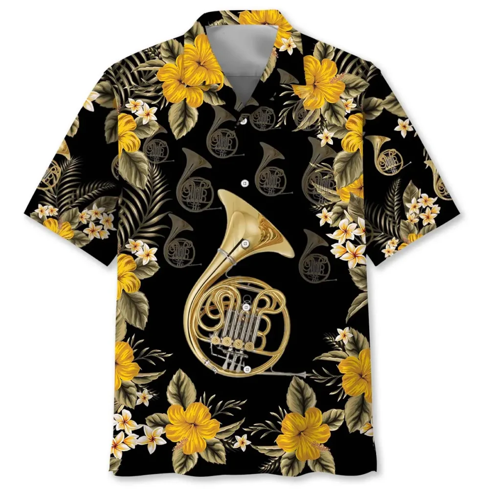Brass French Horn Hawaiian Shirt BGR2764868 - Boogor