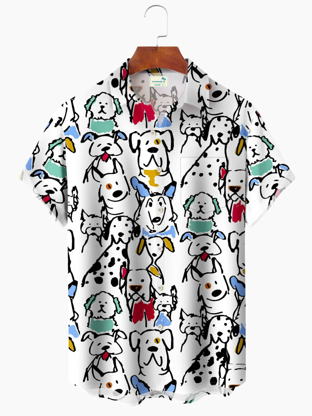 Cartoon Animal Puppy Summer Beach Casual Hawaiian Shirt BGR2765305 - Boogor