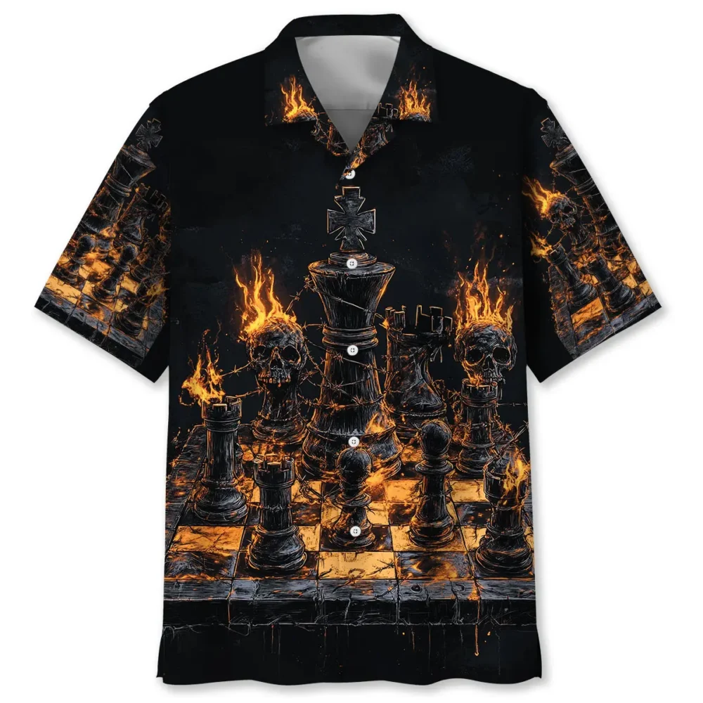 Chess Flames Gothic Hawaiian Shirt BGR2764951 - Boogor