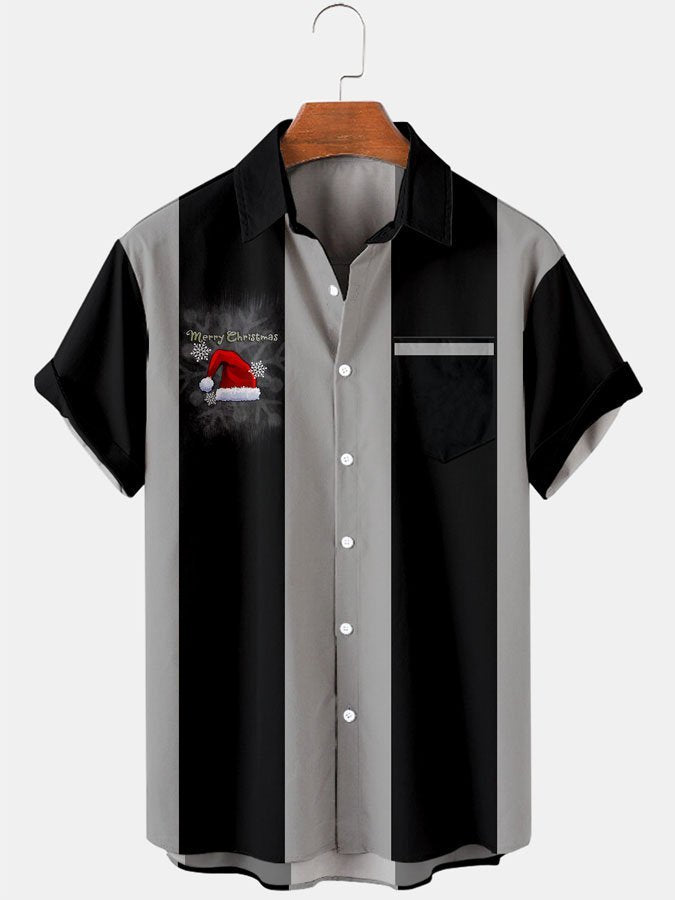 Christmas themed print Hawaiian shirt BGR2765269 - Boogor