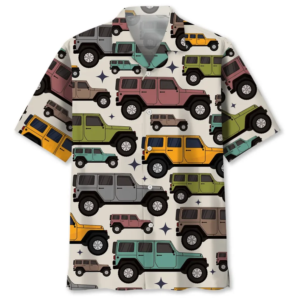 Colorful Car Hawaiian Shirt BGR2764835 - Boogor