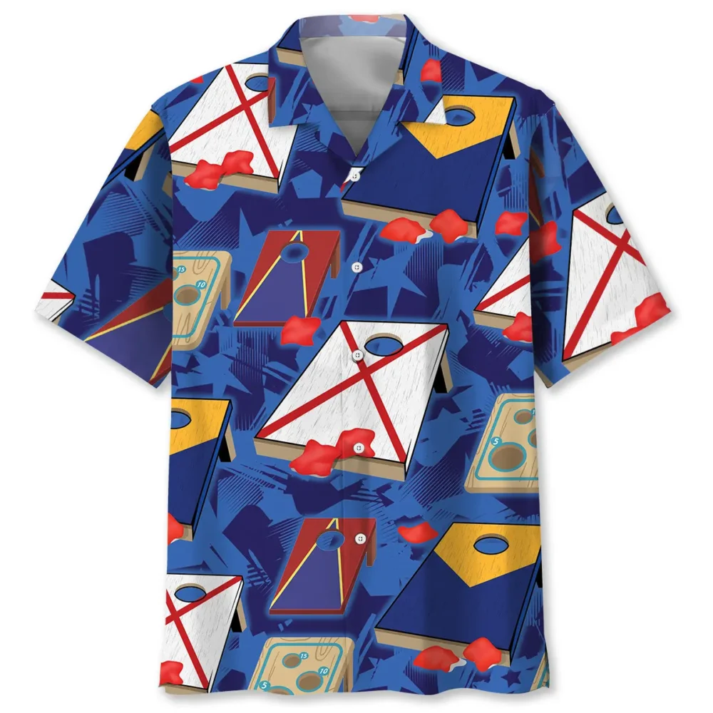 Cornhole Blue USA Hawaiian Shirt BGR2764956 - Boogor