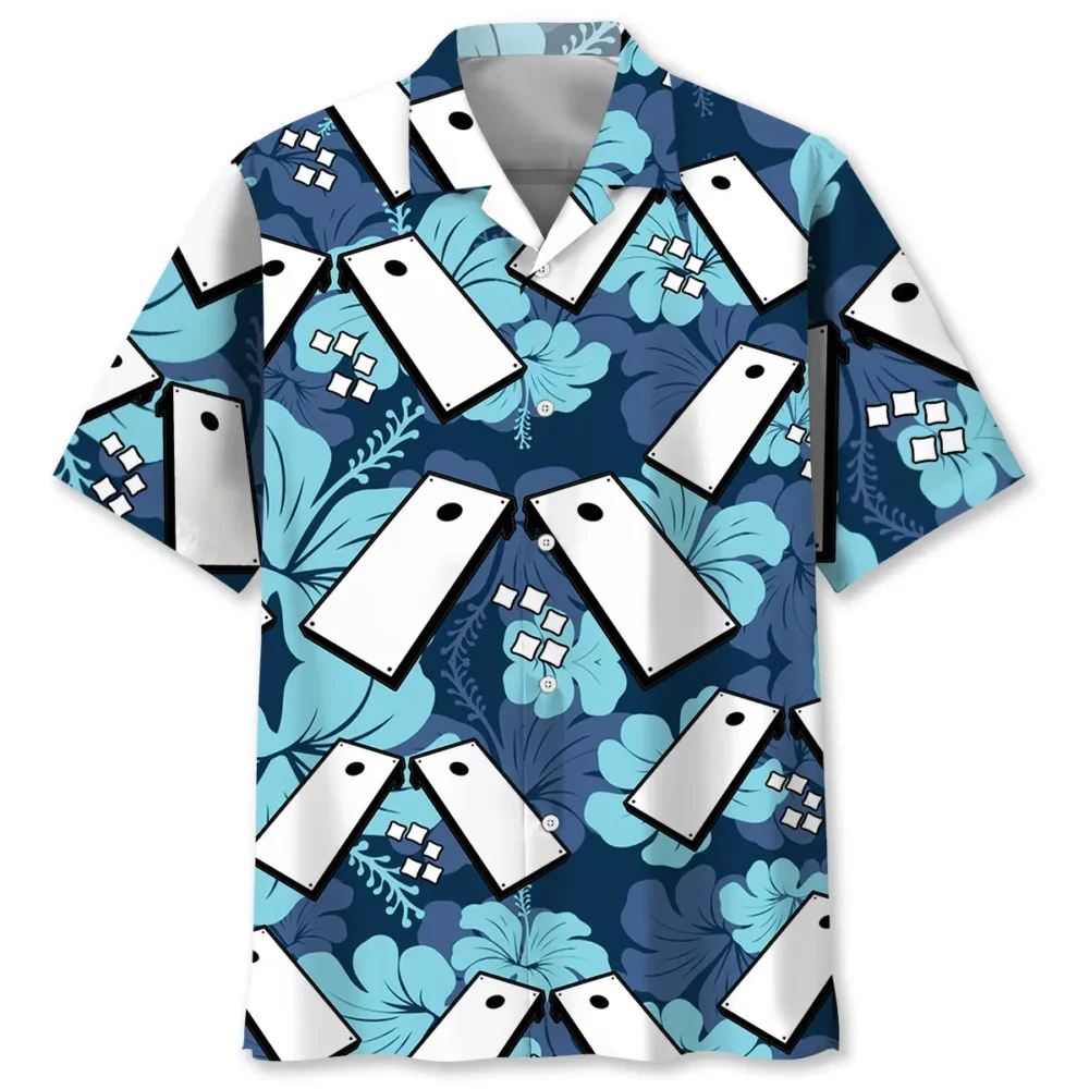 Cornhole Hibiscus Hawaiian Shirt BGR2764958 - Boogor