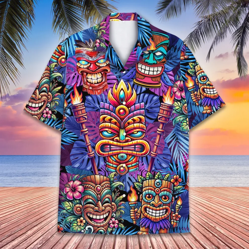 Tropical Tiki Unisex Hawaiian Shirt Aloha Shirt BGR2765673 - Boogor