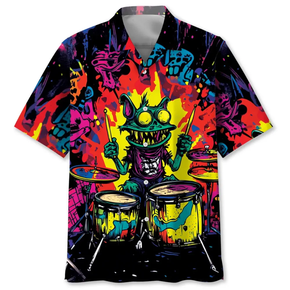 Crazy Drum Monster Hawaiian Shirt BGR2764825 - Boogor