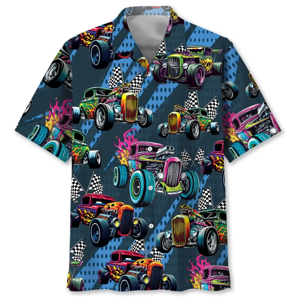 Crazy Hot Rod Drag Racing Hawaiian Shirt BGR2764847 - Boogor