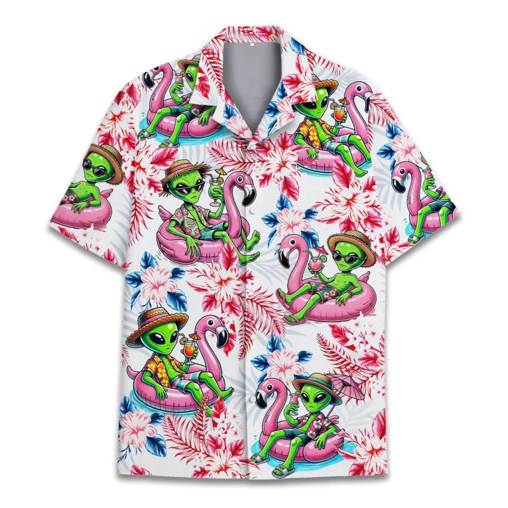 Tropical Alien Unisex Hawaiian Shirt Aloha Shirt BGR2765685 - Boogor